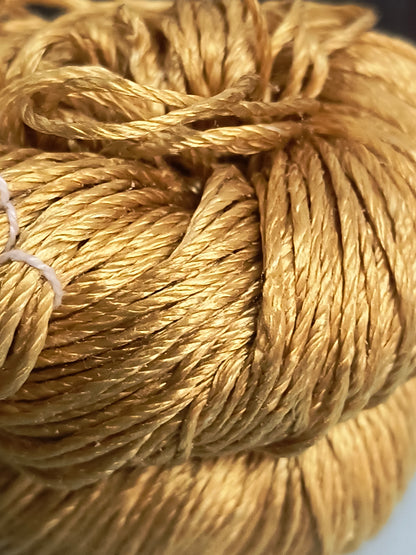 Knitsilk 3 Ply 100% Mulberry Silk Lace Weight Yarn –Golden mustard(50g / 260 Yard