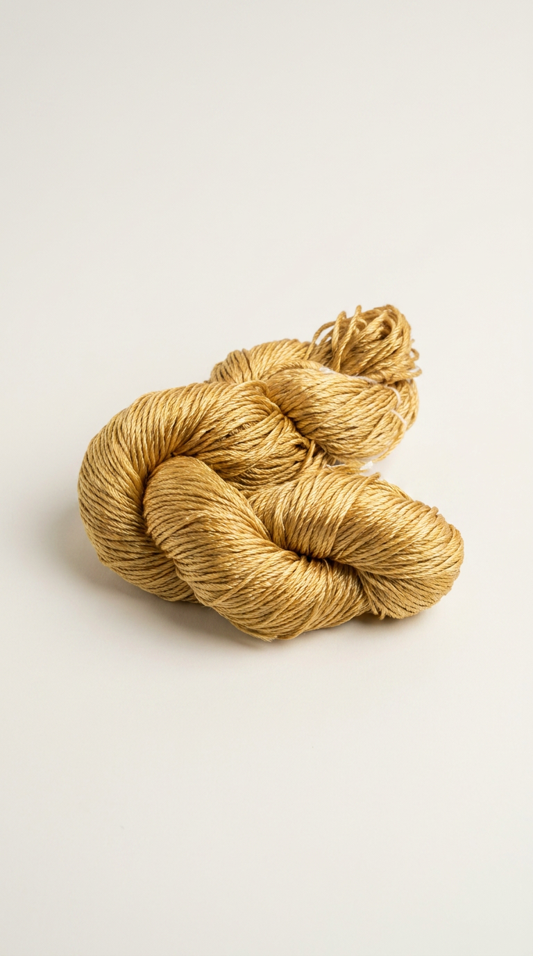 Knitsilk 3 Ply 100% Mulberry Silk Lace Weight Yarn –Golden mustard(50g / 260 Yard
