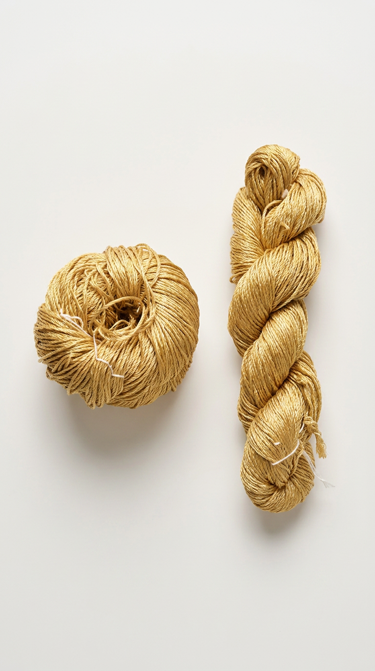 Knitsilk 3 Ply 100% Mulberry Silk Lace Weight Yarn –Golden mustard(50g / 260 Yard