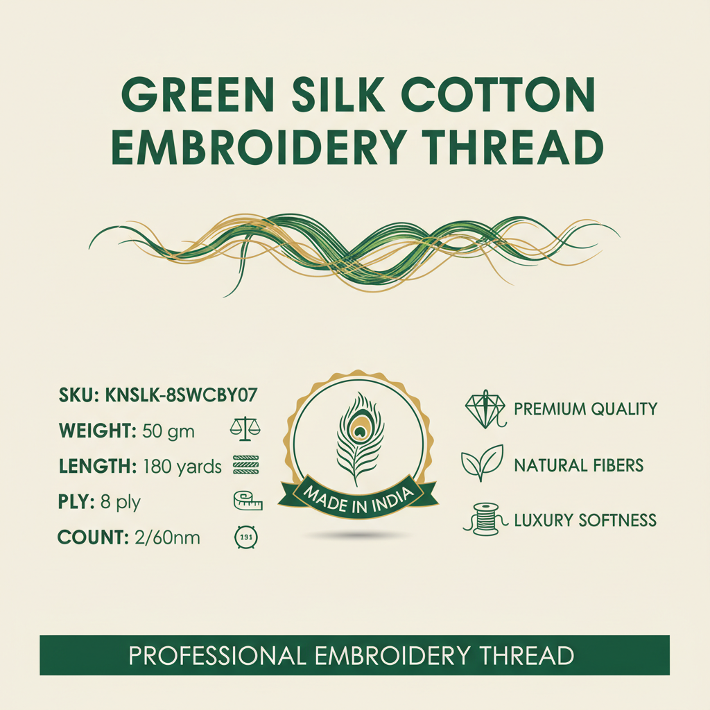 Knitsilk DK Silk Cotton Yarn | 2/60NM x 8 Ply | 1 x 180 Yards | Green