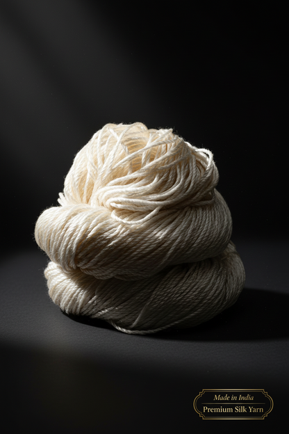 Knitsilk 3 Ply 100% Mulberry Silk Lace Weight Yarn – Sacred White (50g / 260 Yard