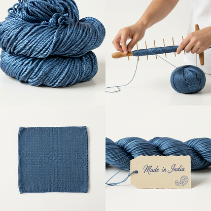 Knitsilk 3 Ply 100% Mulberry Silk Lace Weight Yarn – Twilight blue (50g / 260 Yard