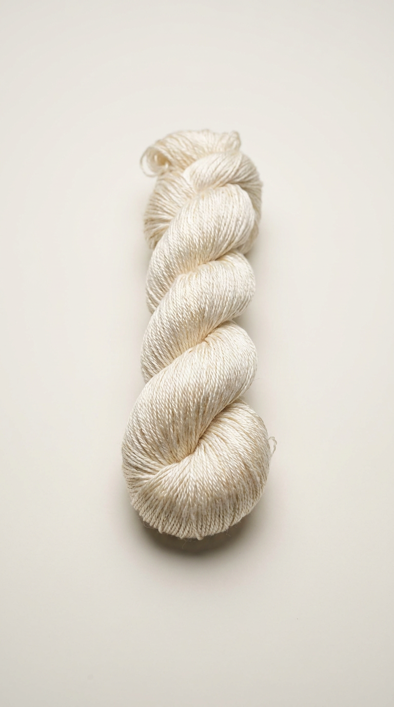 Knitsilk 3 Ply 100% Mulberry Silk Lace Weight Yarn – Ivory (50g / 260 Yard