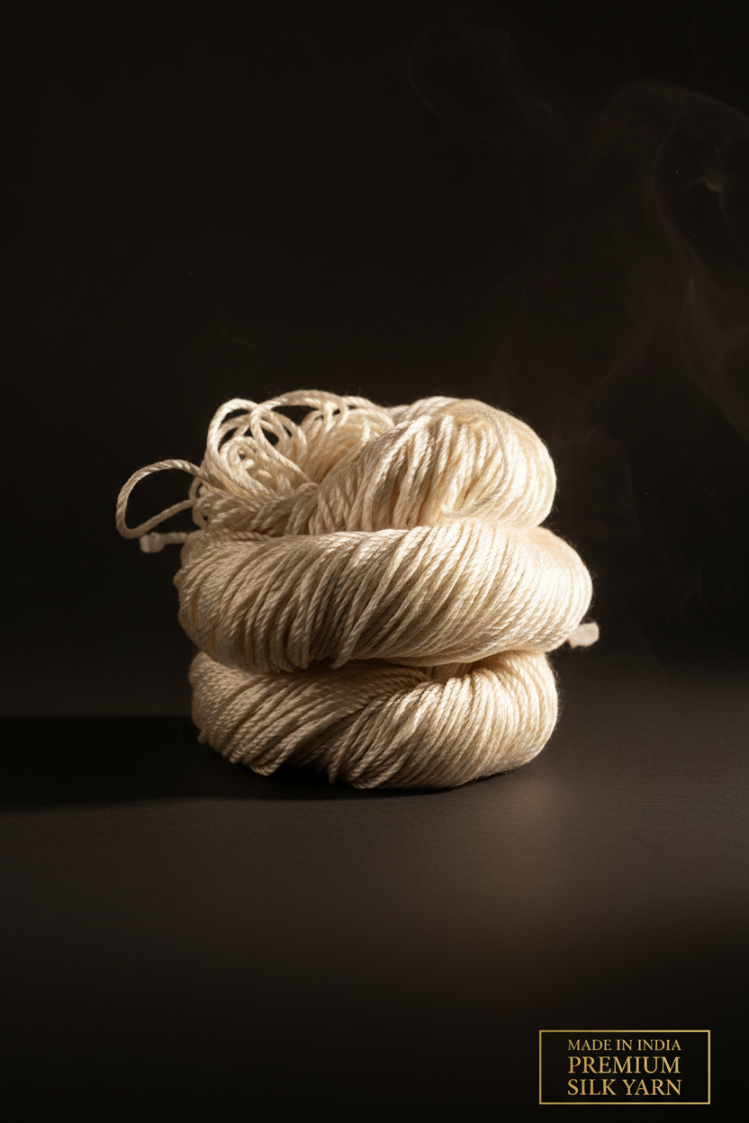 Knitsilk 3 Ply 100% Mulberry Silk Lace Weight Yarn – Ivory (50g / 260 Yard