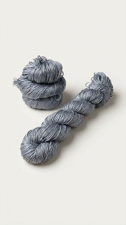 Knitsilk 3 Ply 100% Mulberry Silk Lace Weight Yarn – Silver surfer (50g / 260 Yard