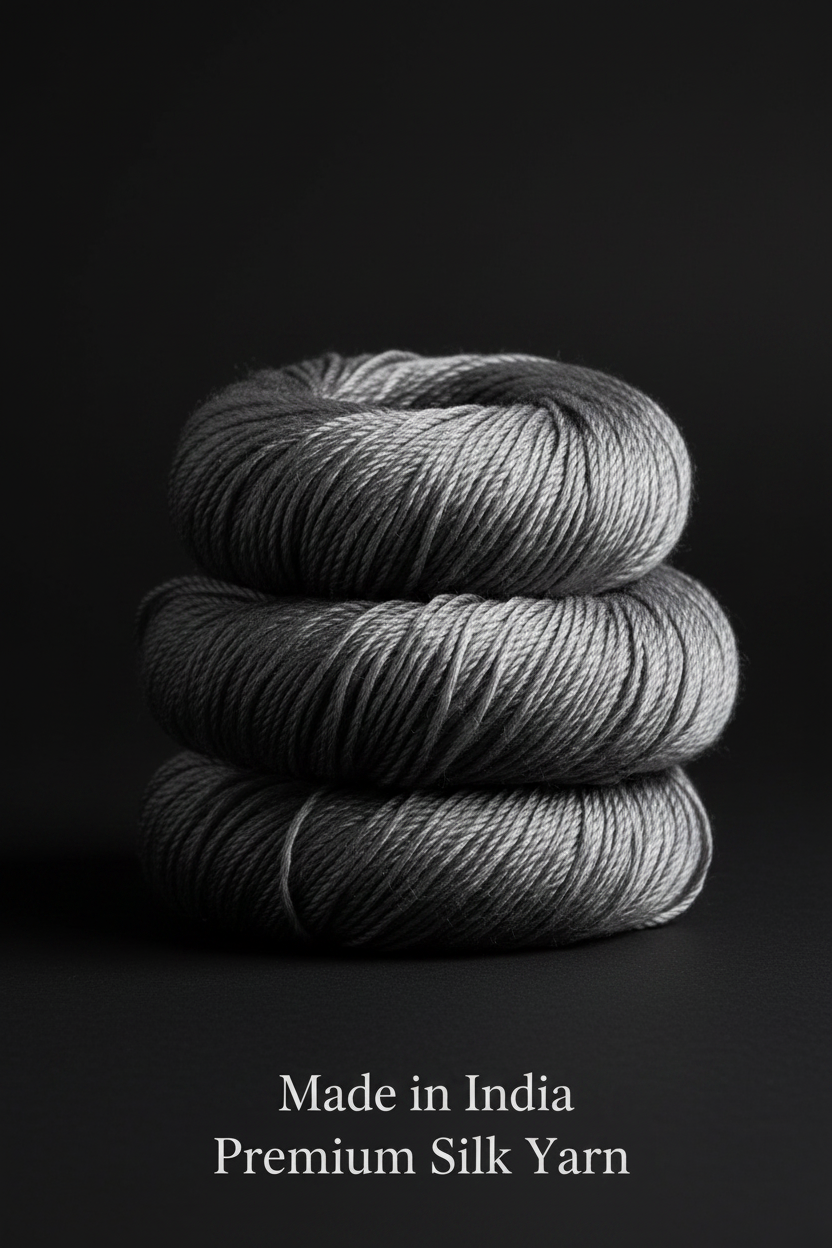 Knitsilk 3 Ply 100% Mulberry Silk Lace Weight Yarn – Grey (50g / 260 Yard