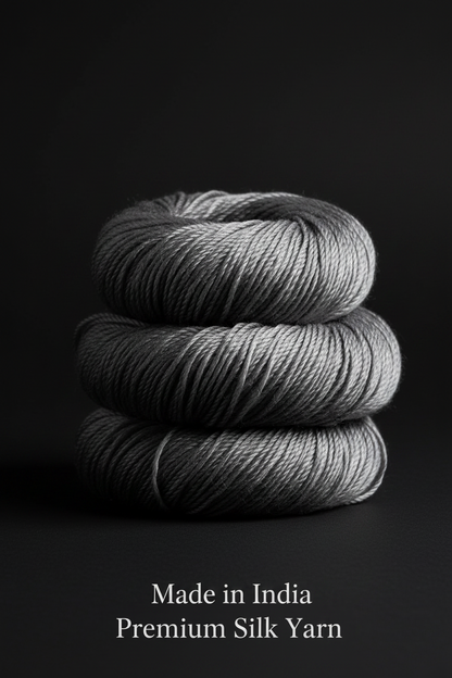 Knitsilk 3 Ply 100% Mulberry Silk Lace Weight Yarn – Grey (50g / 260 Yard