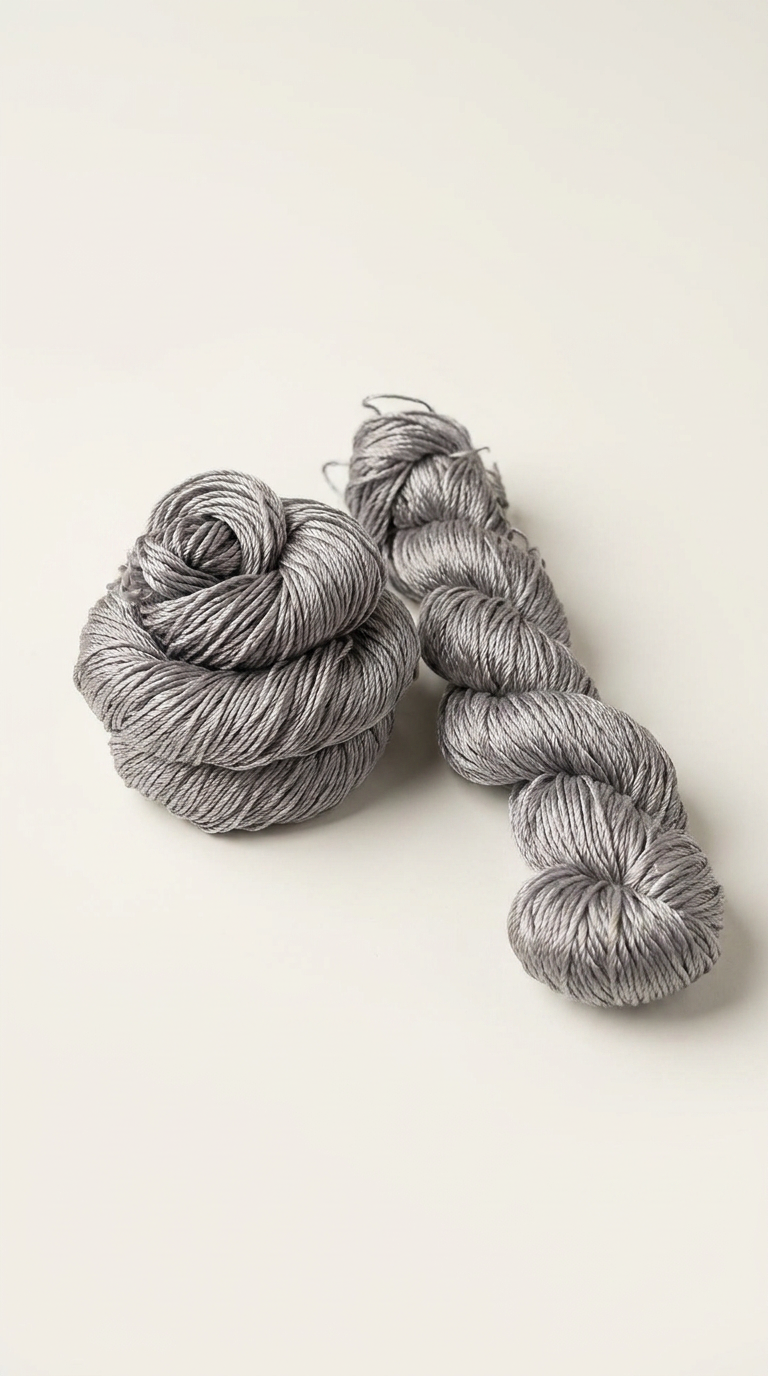 Knitsilk 3 Ply 100% Mulberry Silk Lace Weight Yarn – Grey (50g / 260 Yard