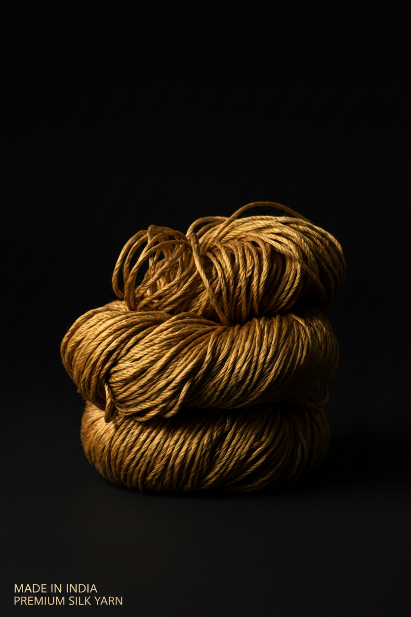 Knitsilk 3 Ply 100% Mulberry Silk Lace Weight Yarn – Golden Mustard (50g / 260 Yard