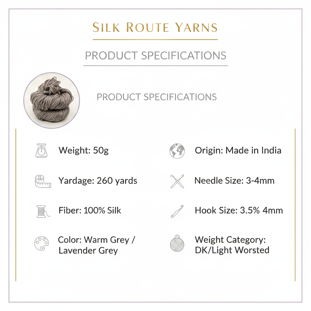 Knitsilk 3 Ply 100% Mulberry Silk Lace Weight Yarn – Bronze (50g / 260 Yard