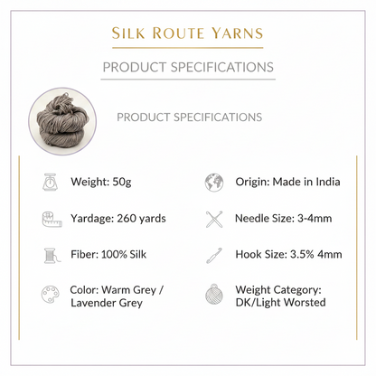 Knitsilk 3 Ply 100% Mulberry Silk Lace Weight Yarn – Bronze (50g / 260 Yard