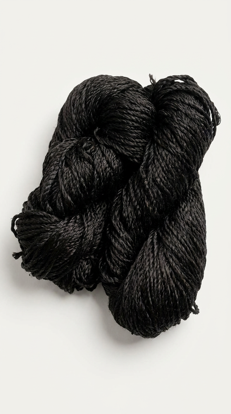 Knitsilk 3 Ply 100% Mulberry Silk Lace Weight Yarn – Black (50g / 260 Yard