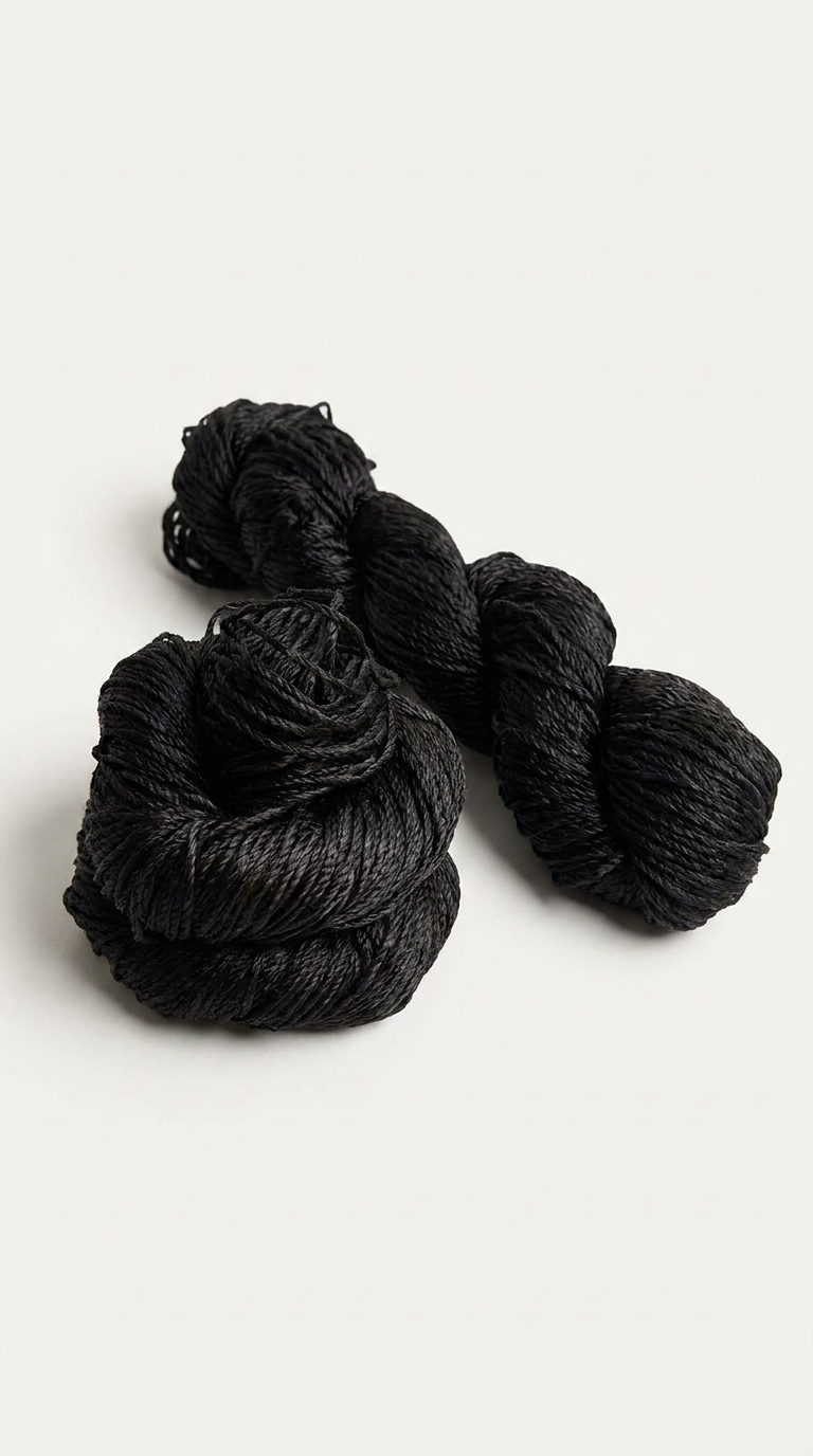 Knitsilk 3 Ply 100% Mulberry Silk Lace Weight Yarn – Black (50g / 260 Yard