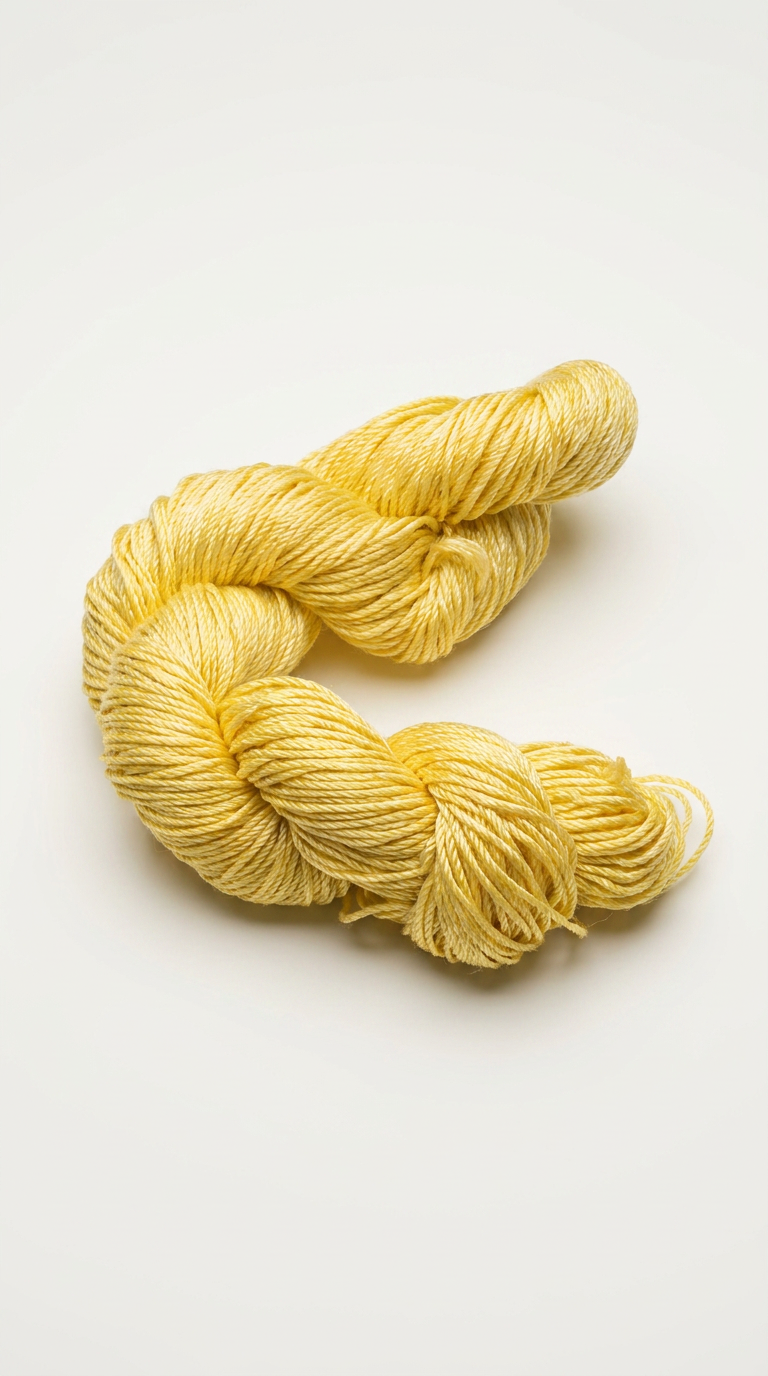 Knitsilk 3 Ply 100% Mulberry Silk Lace Weight Yarn –Pastel Yellow(50g / 260 Yard