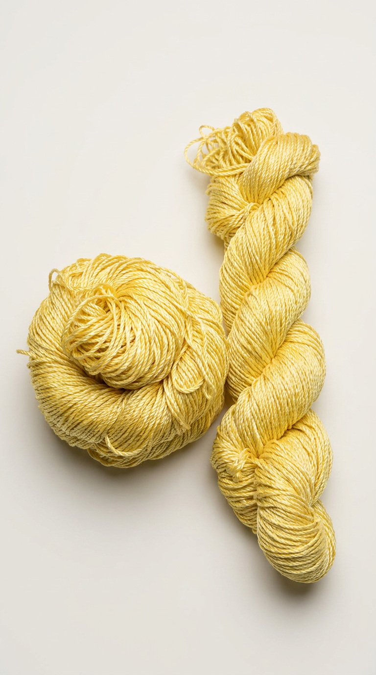 Knitsilk 3 Ply 100% Mulberry Silk Lace Weight Yarn –Pastel Yellow(50g / 260 Yard