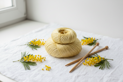 Knitsilk 3 Ply 100% Mulberry Silk Lace Weight Yarn –Pastel Yellow(50g / 260 Yard