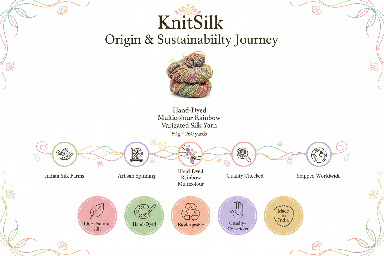 Knitsilk 3 Ply 100% Mulberry Silk Lace Weight Yarn –Sunflower(50g / 260 Yard