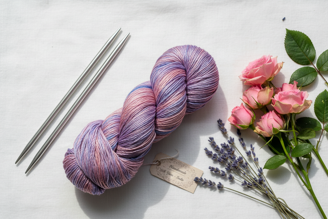 Knitsilk 3 Ply 100% Mulberry Silk Lace Weight Yarn –Orchids(50g / 260 Yard