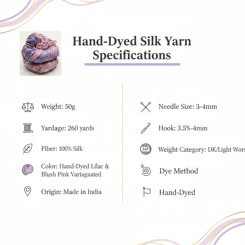 Knitsilk 3 Ply 100% Mulberry Silk Lace Weight Yarn –Orchids(50g / 260 Yard