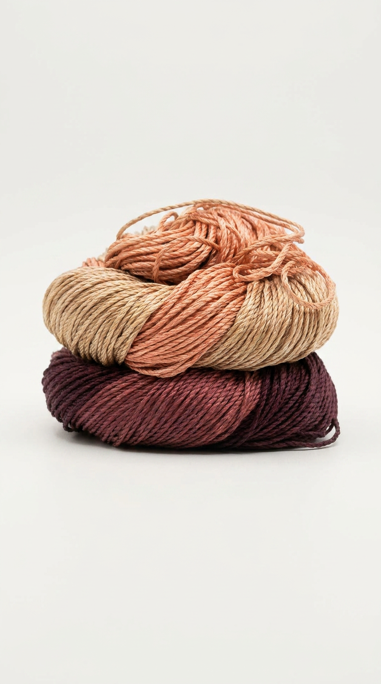 Knitsilk 3 Ply 100% Mulberry Silk Lace Weight Yarn –Purple and Peach (50g / 260 Yard