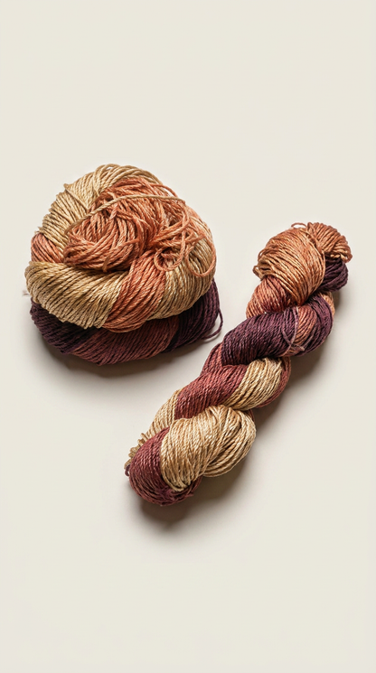 Knitsilk 3 Ply 100% Mulberry Silk Lace Weight Yarn –Purple and Peach (50g / 260 Yard