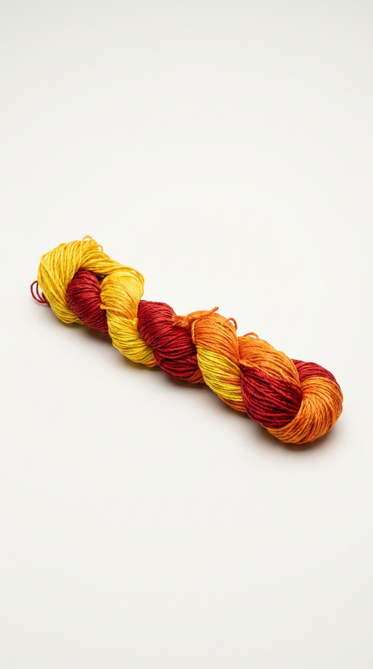 Knitsilk 3 Ply 100% Mulberry Silk Lace Weight Yarn –Red and Yellow(50g / 260 Yard