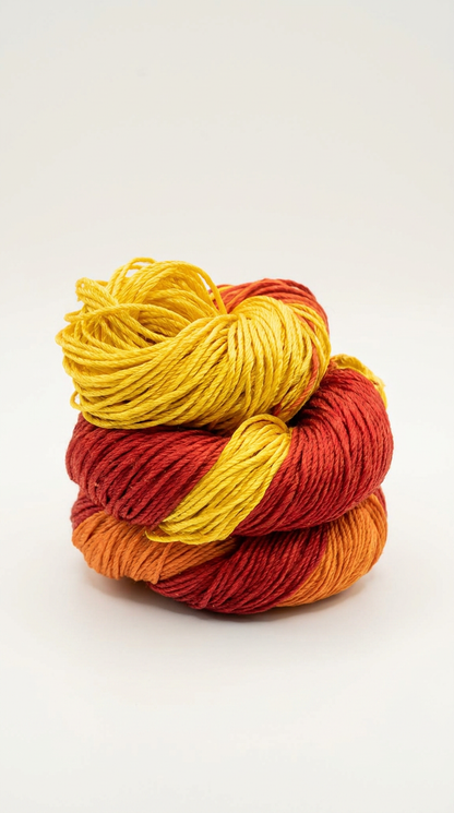 Knitsilk 3 Ply 100% Mulberry Silk Lace Weight Yarn –Red and Yellow(50g / 260 Yard