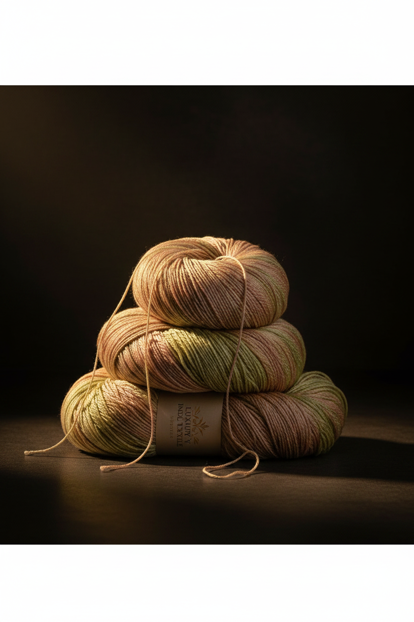 Knitsilk 3 Ply 100% Mulberry Silk Lace Weight Yarn –Gold(50g / 260 Yard