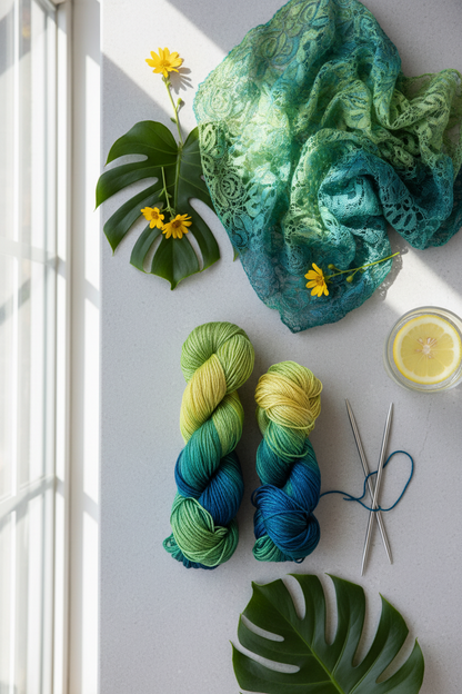 Knitsilk 3 Ply 100% Mulberry Silk Lace Weight Yarn –Green(50g / 260 Yard