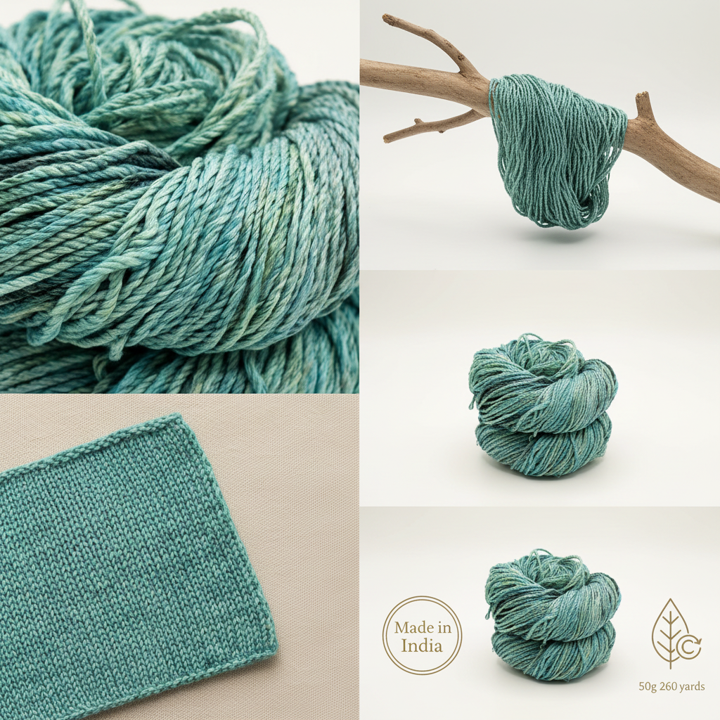 Knitsilk 3 Ply 100% Mulberry Silk Lace Weight Yarn –Dark Green(50g / 260 Yard