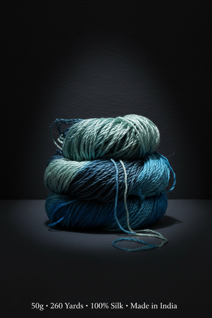 Knitsilk 3 Ply 100% Mulberry Silk Lace Weight Yarn –Sky Blue(50g / 260 Yard