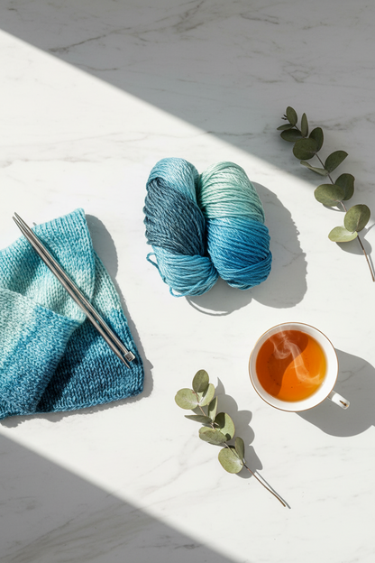 Knitsilk 3 Ply 100% Mulberry Silk Lace Weight Yarn –Sky Blue(50g / 260 Yard