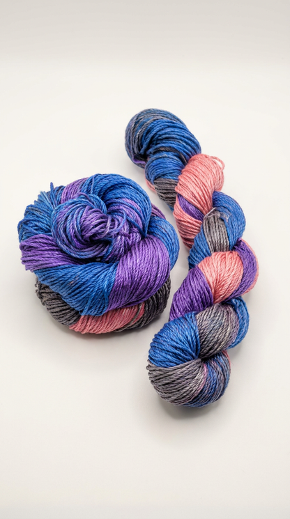 Knitsilk 3 Ply 100% Mulberry Silk Lace Weight Yarn –Blue and Grey(50g / 260 Yard