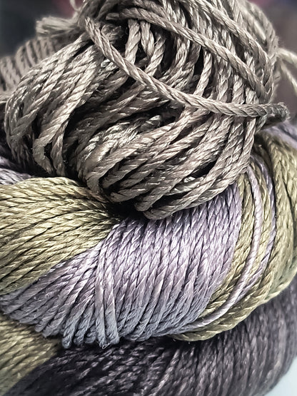Knitsilk 3 Ply 100% Mulberry Silk Lace Weight Yarn –Black and Grey(50g / 260 Yard