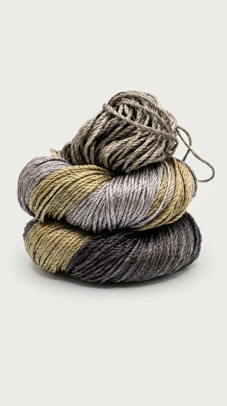 Knitsilk 3 Ply 100% Mulberry Silk Lace Weight Yarn –Black and Grey(50g / 260 Yard