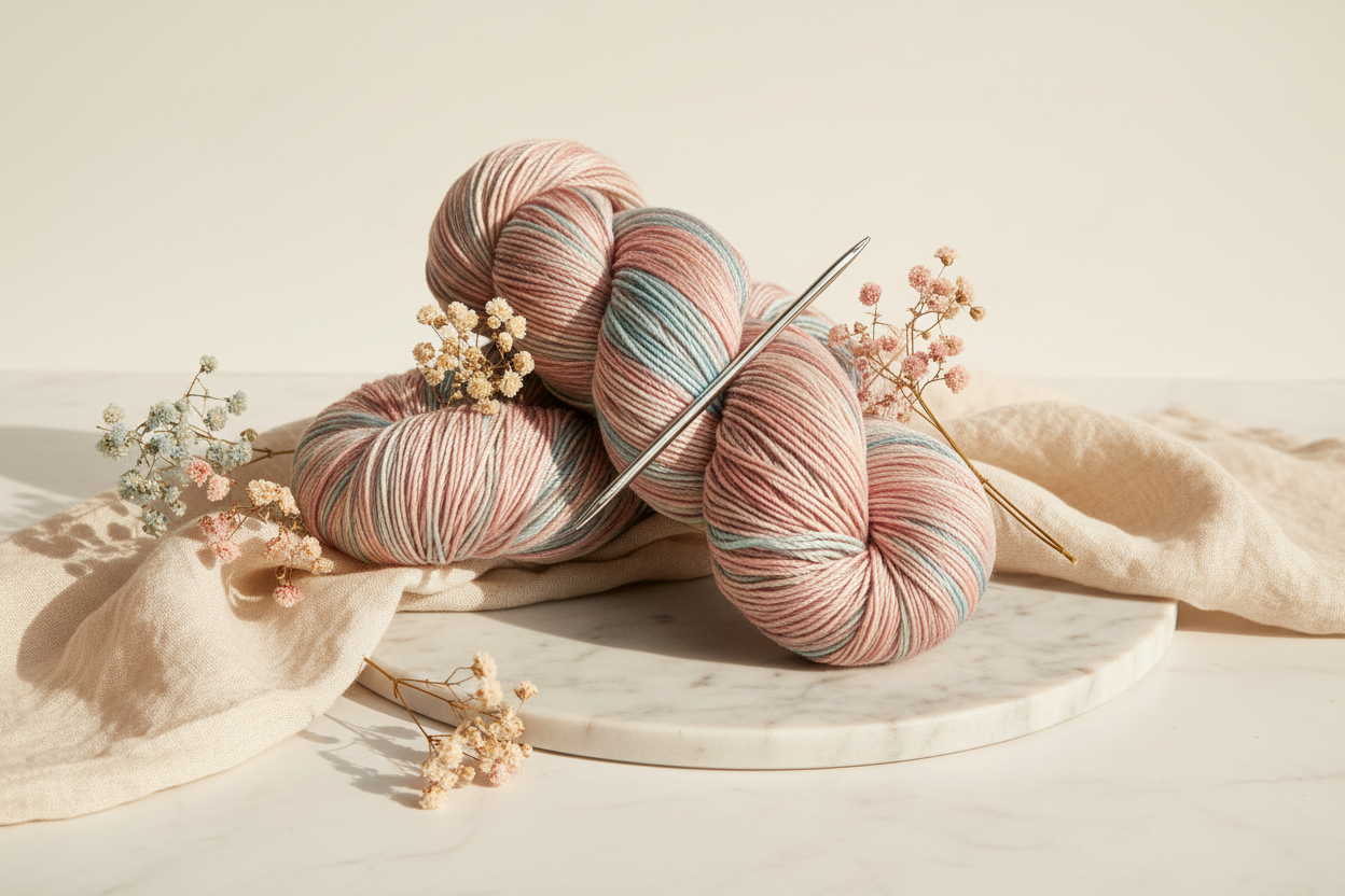 Knitsilk 3 Ply 100% Mulberry Silk Lace Weight Yarn –Tulips(50g / 260 Yard