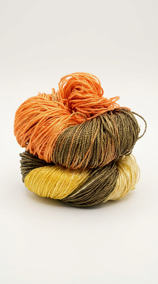 Knitsilk 3 Ply 100% Mulberry Silk Lace Weight Yarn –Black and Morning glory(50g / 260 Yard