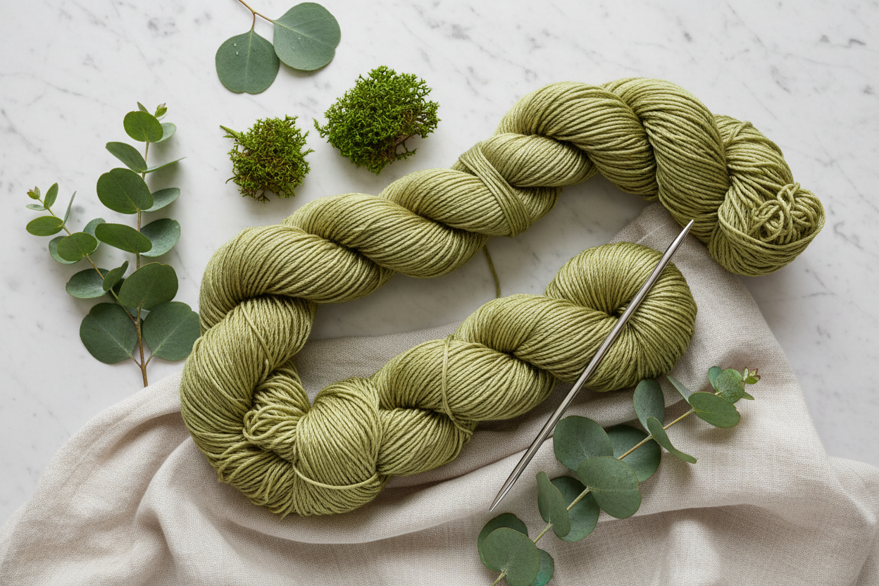 Knitsilk 3 Ply 100% Mulberry Silk Lace Weight Yarn –Olive green(50g / 260 Yard