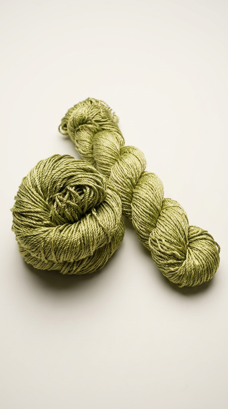 Knitsilk 3 Ply 100% Mulberry Silk Lace Weight Yarn –Olive green(50g / 260 Yard
