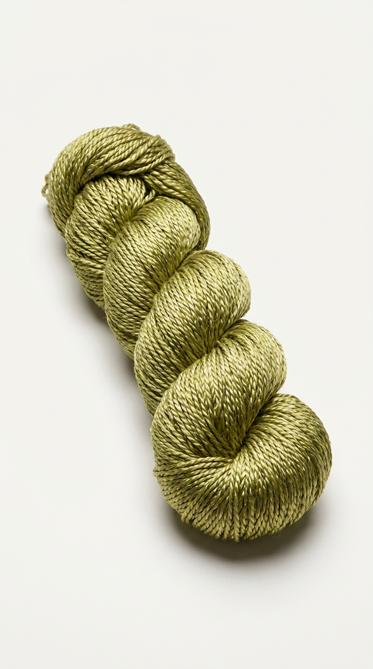 Knitsilk 3 Ply 100% Mulberry Silk Lace Weight Yarn –Olive green(50g / 260 Yard