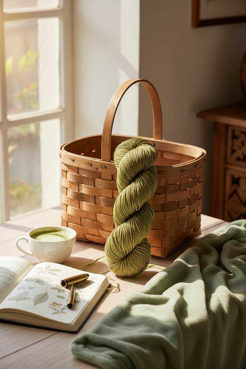 Knitsilk 3 Ply 100% Mulberry Silk Lace Weight Yarn –Olive green(50g / 260 Yard