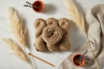 Knitsilk 3 Ply 100% Mulberry Silk Lace Weight Yarn –Beige(50g / 260 Yard
