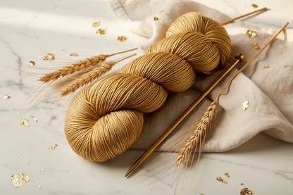 Knitsilk 3 Ply 100% Mulberry Silk Lace Weight Yarn –Golden mustard(50g / 260 Yard