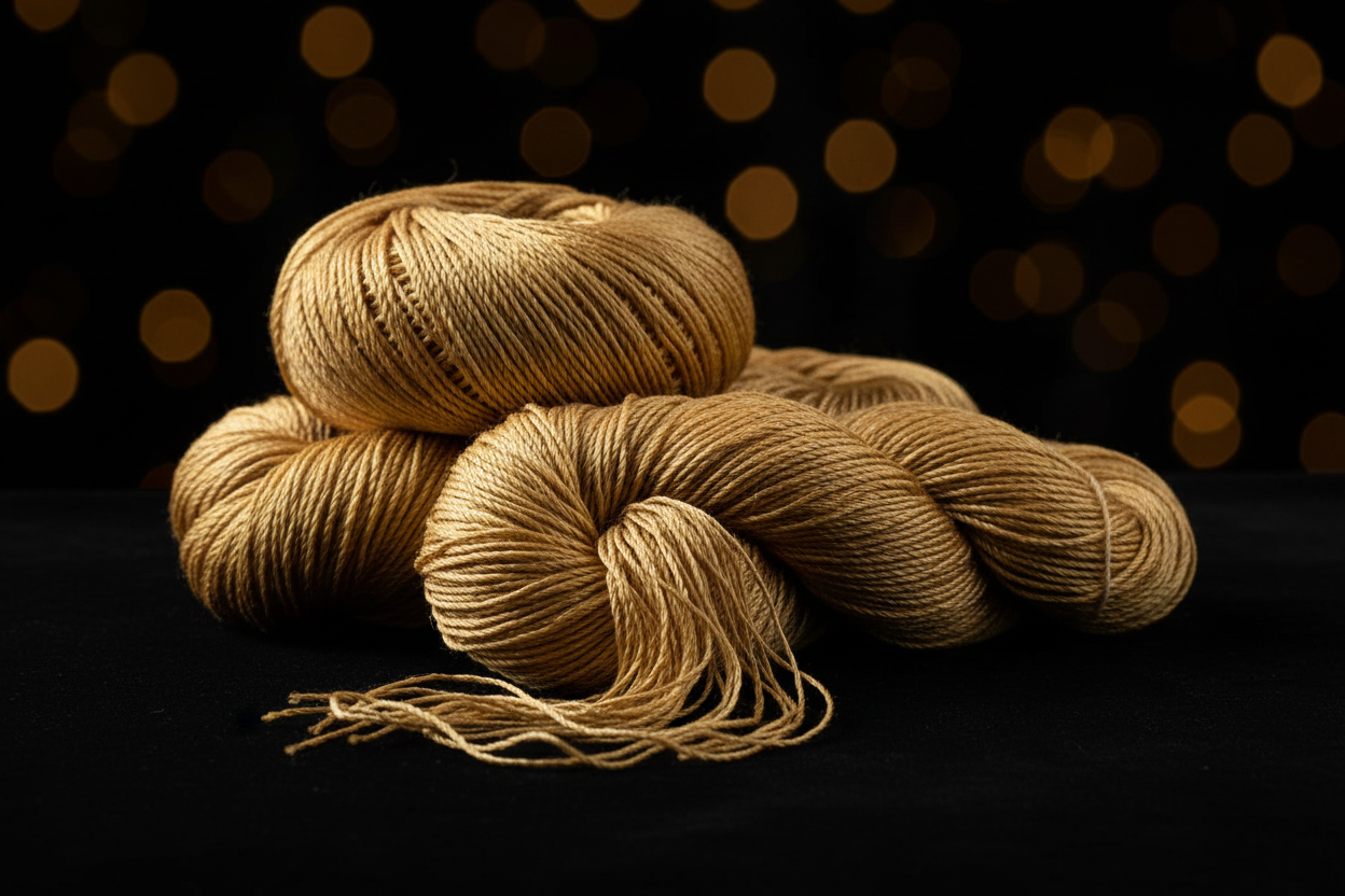 Knitsilk 3 Ply 100% Mulberry Silk Lace Weight Yarn –Golden mustard(50g / 260 Yard