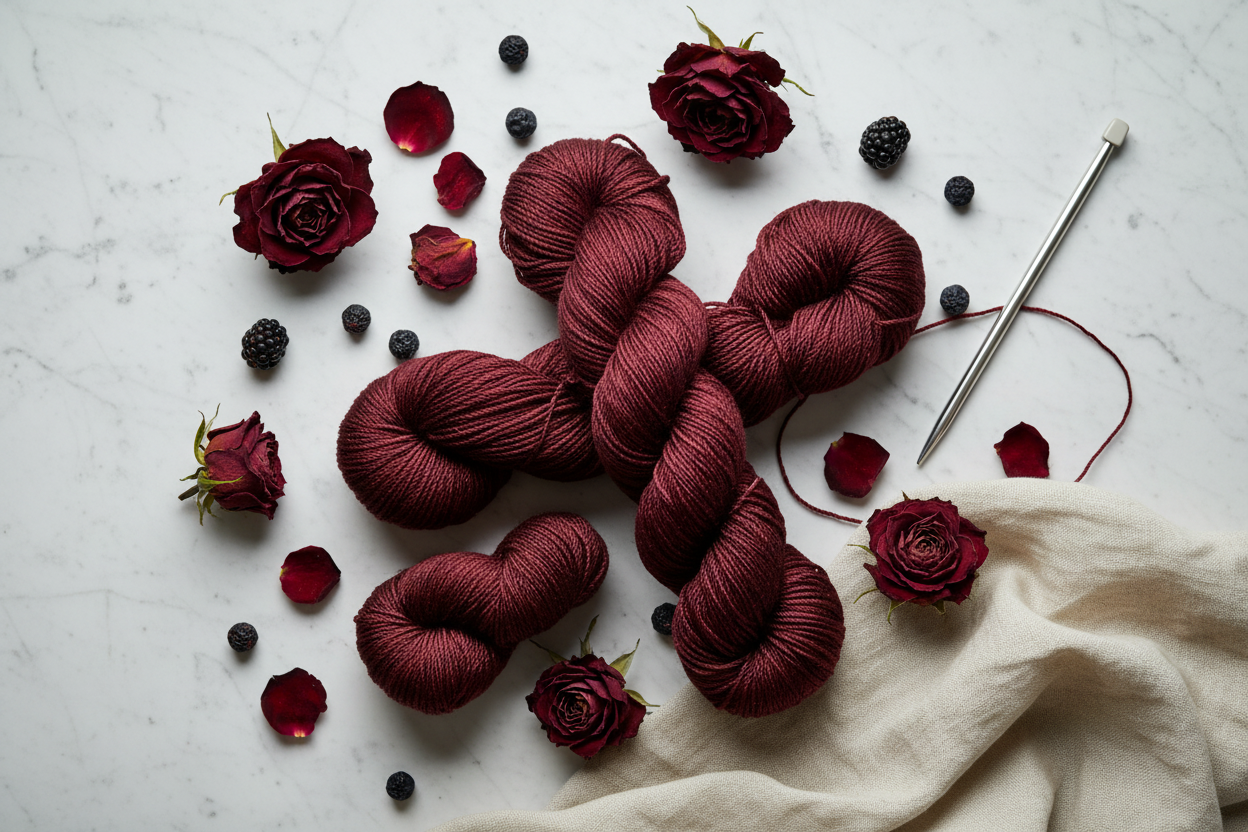 Knitsilk 3 Ply 100% Mulberry Silk Lace Weight Yarn –Plum(50g / 260 Yard