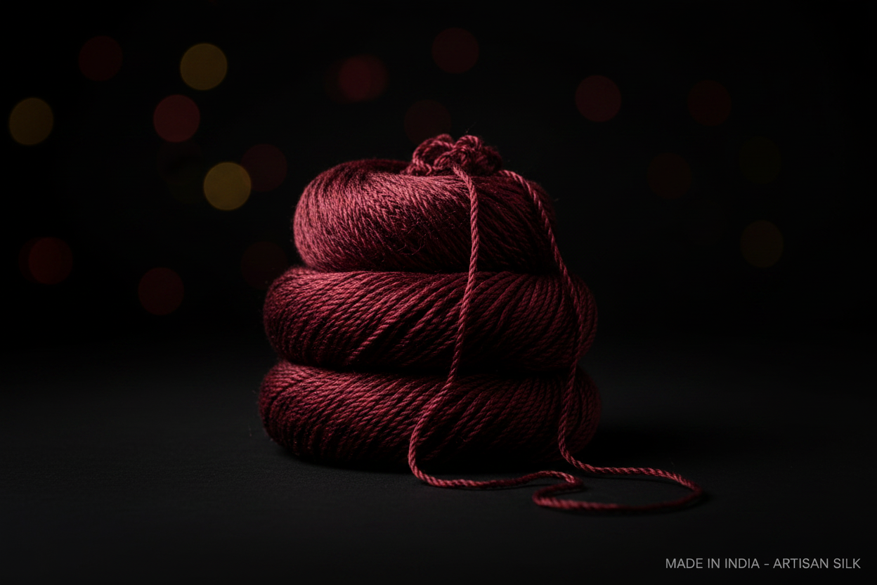 Knitsilk 3 Ply 100% Mulberry Silk Lace Weight Yarn –Plum(50g / 260 Yard