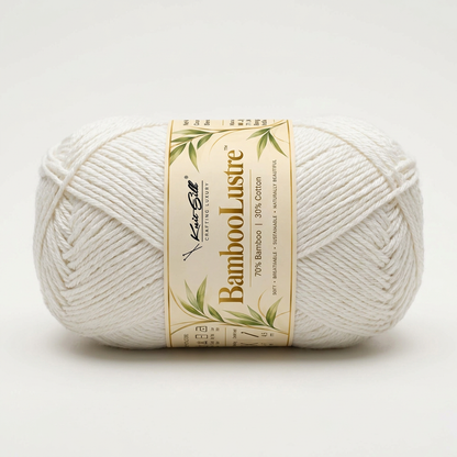 KnitSilk BambooLustre™ Bamboo Cotton Yarn – Pack of 3 | 300 g | 390 m | Twisted Texture