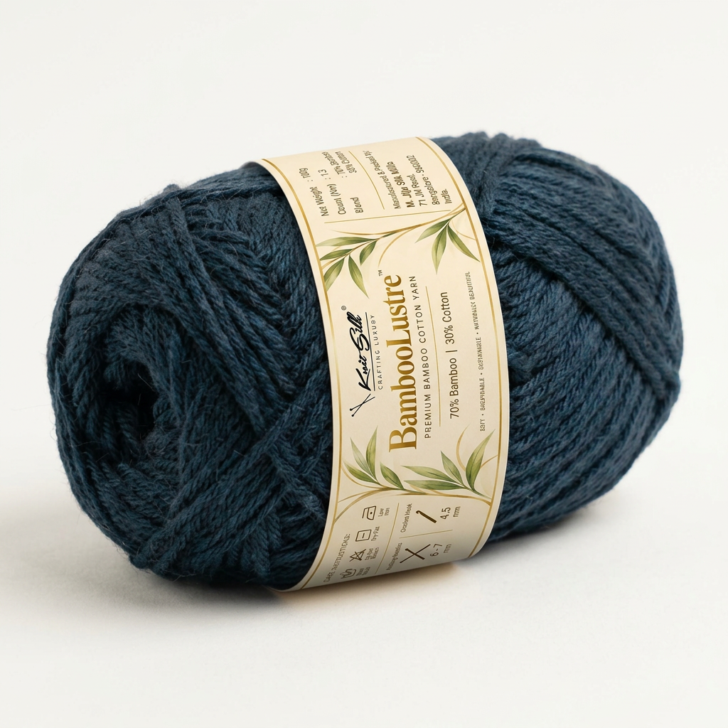 KnitSilk BambooLustre™ Bamboo Cotton Yarn – Pack of 3 | 300 g | 390 m | Twisted Texture