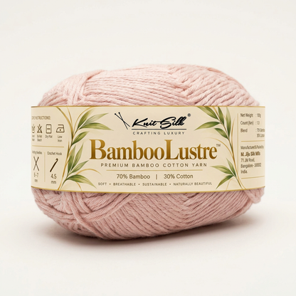 KnitSilk BambooLustre™ Bamboo Cotton Yarn – Pack of 3 | 300 g | 390 m | Twisted Texture
