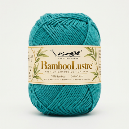 KnitSilk BambooLustre™ Bamboo Cotton Yarn – Pack of 3 | 300 g | 390 m | Twisted Texture